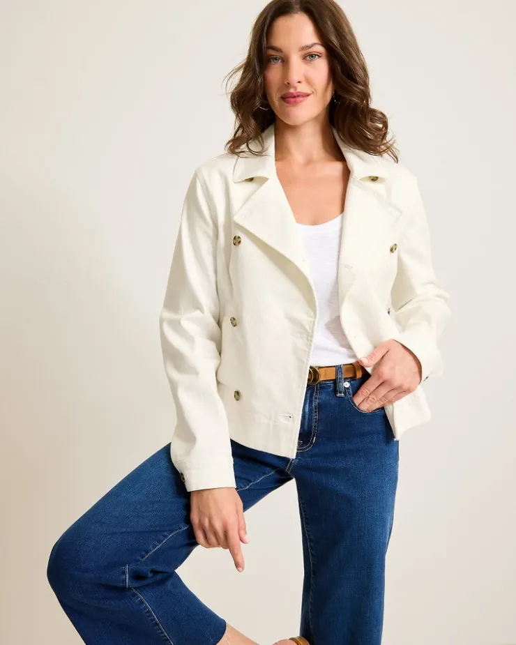 Women Tommy Bahama Jackets<Cotton Twill Cropped Peacoat