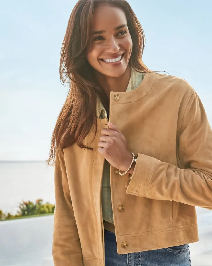 Women Tommy Bahama Jackets<Cropped Suede Jacket