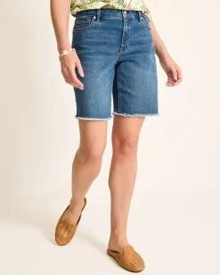 Women Tommy Bahama Shorts<Cut-Off Bermuda Denim Shorts