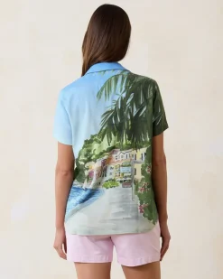 Women Tommy Bahama Tops & Shirts<Disney Coastal Cruisin' Silk Camp Shirt