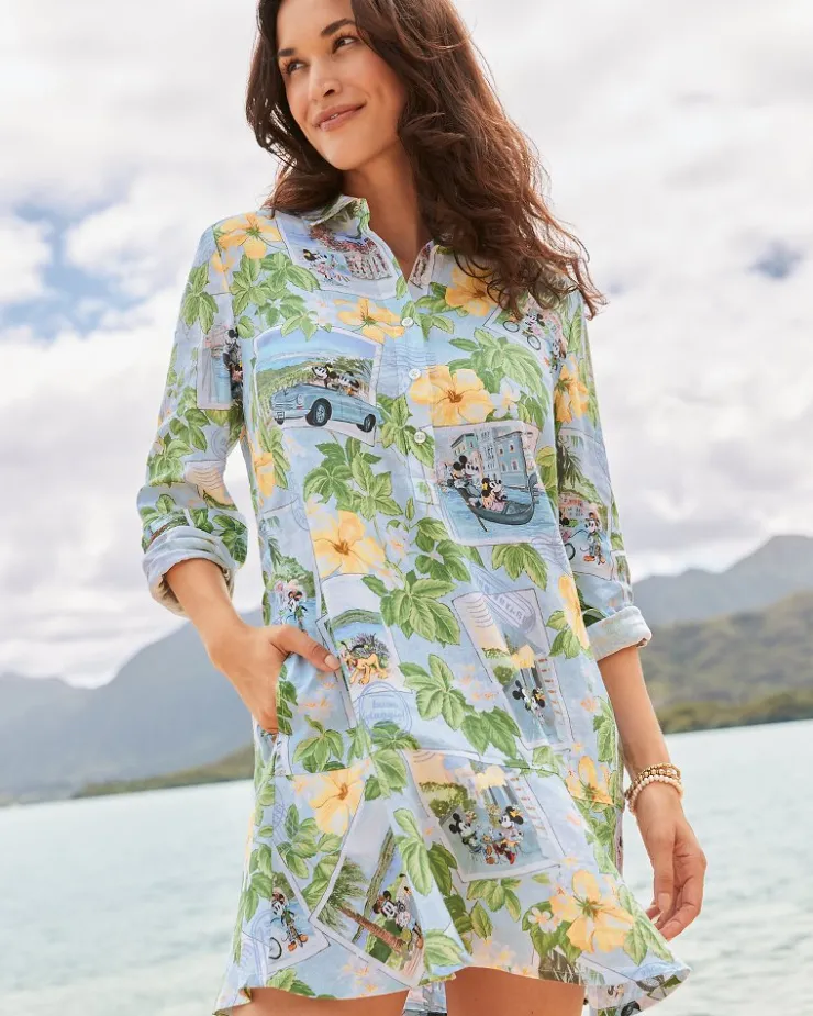 Women Tommy Bahama Dresses<Disney Coastalina Postcard to Paradise Linen Dress