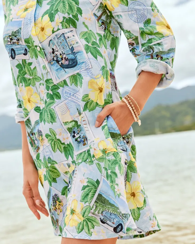 Women Tommy Bahama Dresses<Disney Coastalina Postcard to Paradise Linen Dress