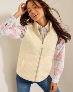 Women Tommy Bahama Jackets|Sweatshirts<Faux Sherpa Hybrid Vest