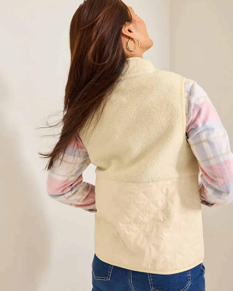 Women Tommy Bahama Jackets|Sweatshirts<Faux Sherpa Hybrid Vest