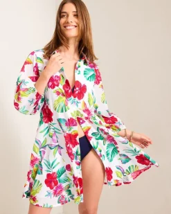 Women Tommy Bahama Beach Coverups|Dresses<Fiesta Floral Coverup Shirt Dress