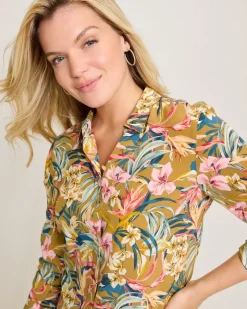 Women Tommy Bahama Tops & Shirts<Flora Amora Long-Sleeve Silk Shirt