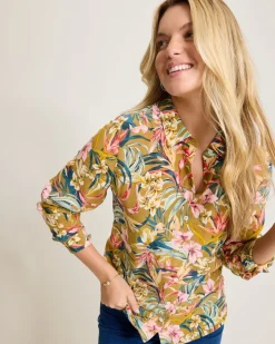 Women Tommy Bahama Tops & Shirts<Flora Amora Long-Sleeve Silk Shirt