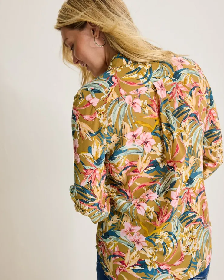 Women Tommy Bahama Tops & Shirts<Flora Amora Long-Sleeve Silk Shirt
