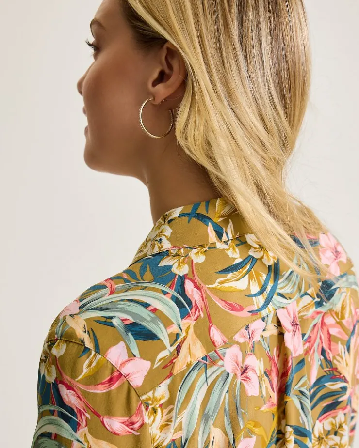 Women Tommy Bahama Tops & Shirts<Flora Amora Long-Sleeve Silk Shirt