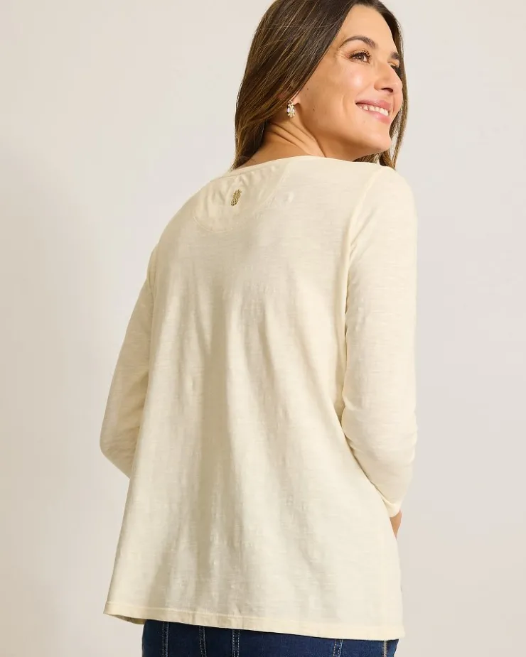 Women Tommy Bahama Tops & Shirts<Forever Fronds Embellished Lux 3/4-Sleeve T-Shirt
