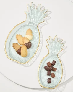 Tommy Bahama Drinkware & Bar<Glass Pineapple Trays — Set of 2