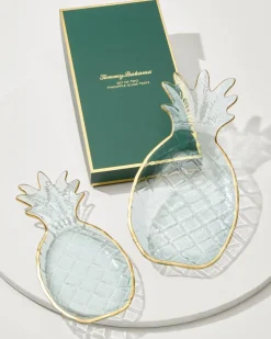 Tommy Bahama Drinkware & Bar<Glass Pineapple Trays — Set of 2