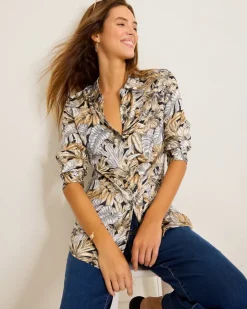 Women Tommy Bahama Tops & Shirts<Grand Canal Long-Sleeve Silk Shirt