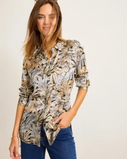 Women Tommy Bahama Tops & Shirts<Grand Canal Long-Sleeve Silk Shirt