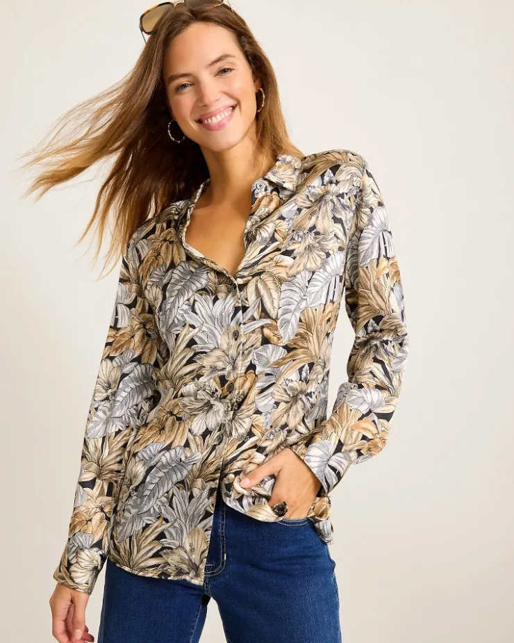 Women Tommy Bahama Tops & Shirts<Grand Canal Long-Sleeve Silk Shirt