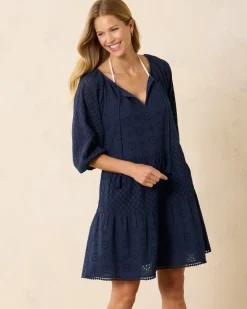 Women Tommy Bahama Beach Coverups|Dresses<Harbour Eyelet Tiered Coverup Dress