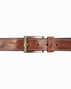 Tommy Bahama Belts<Heavy Stitch Leather Belt