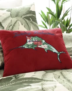 Tommy Bahama Pillows & Shams<Holiday Marlin Velvet Embroide Decorative Pillow