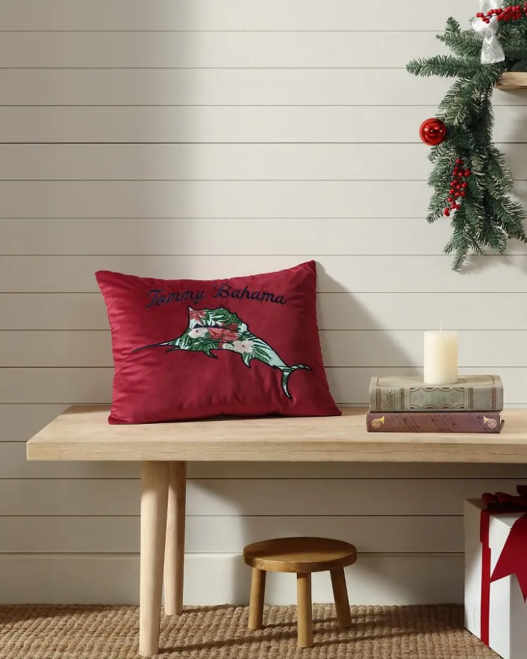 Tommy Bahama Pillows & Shams<Holiday Marlin Velvet Embroide Decorative Pillow