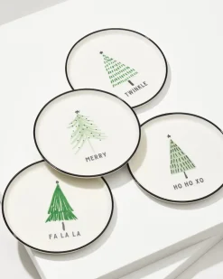 Tommy Bahama Drinkware & Bar<Holiday Tree Appetizer Plates—Set of 4