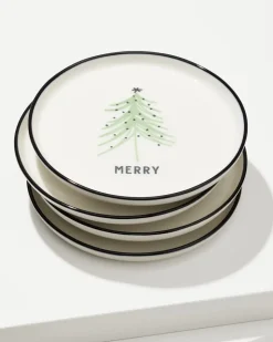 Tommy Bahama Drinkware & Bar<Holiday Tree Appetizer Plates—Set of 4