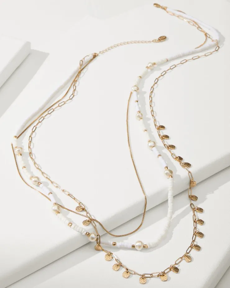 Women Tommy Bahama Jewelry<Indigo Bay Heishi & Pearl Layered Long Necklace