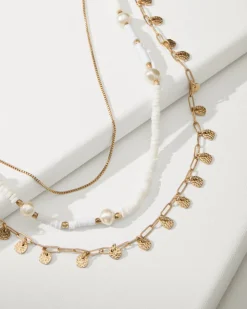Women Tommy Bahama Jewelry<Indigo Bay Heishi & Pearl Layered Long Necklace