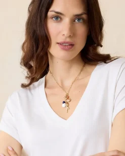 Women Tommy Bahama Jewelry<Indigo Bay Semiprecious Stone & Pearl Charm Necklace