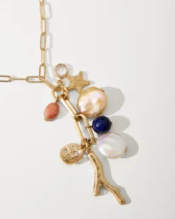 Women Tommy Bahama Jewelry<Indigo Bay Semiprecious Stone & Pearl Charm Necklace