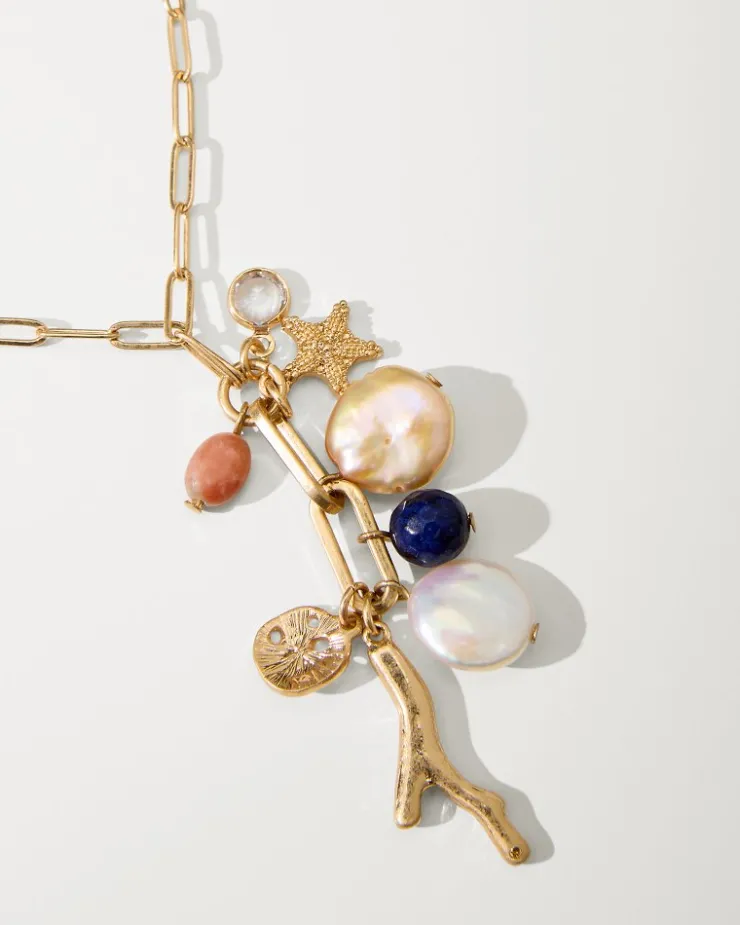 Women Tommy Bahama Jewelry<Indigo Bay Semiprecious Stone & Pearl Charm Necklace