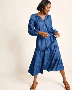 Women Tommy Bahama Dresses<Indigo Cove Embroidered Midi Dress