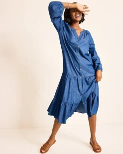 Women Tommy Bahama Dresses<Indigo Cove Embroidered Midi Dress