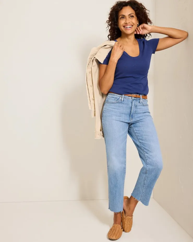 Women Tommy Bahama Pants & Crops|Jeans<Indigo Palms™ High-Rise Cropped Straight-Leg Jeans