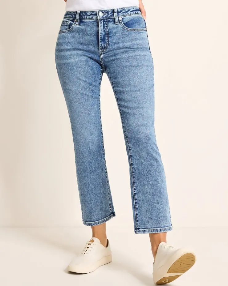 Women Tommy Bahama Pants & Crops|Jeans<Indigo Palms™ Mid-Rise Cropped Mini Bootcut Jeans