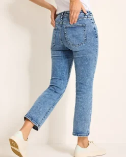 Women Tommy Bahama Pants & Crops|Jeans<Indigo Palms™ Mid-Rise Cropped Mini Bootcut Jeans