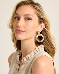 Women Tommy Bahama Jewelry<Indigo Shore Grey Shell Drop Hoop Earrings