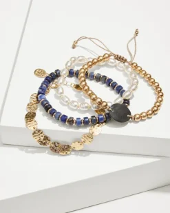 Women Tommy Bahama Jewelry<Indigo Shore Mixed Materials Bracelet Set