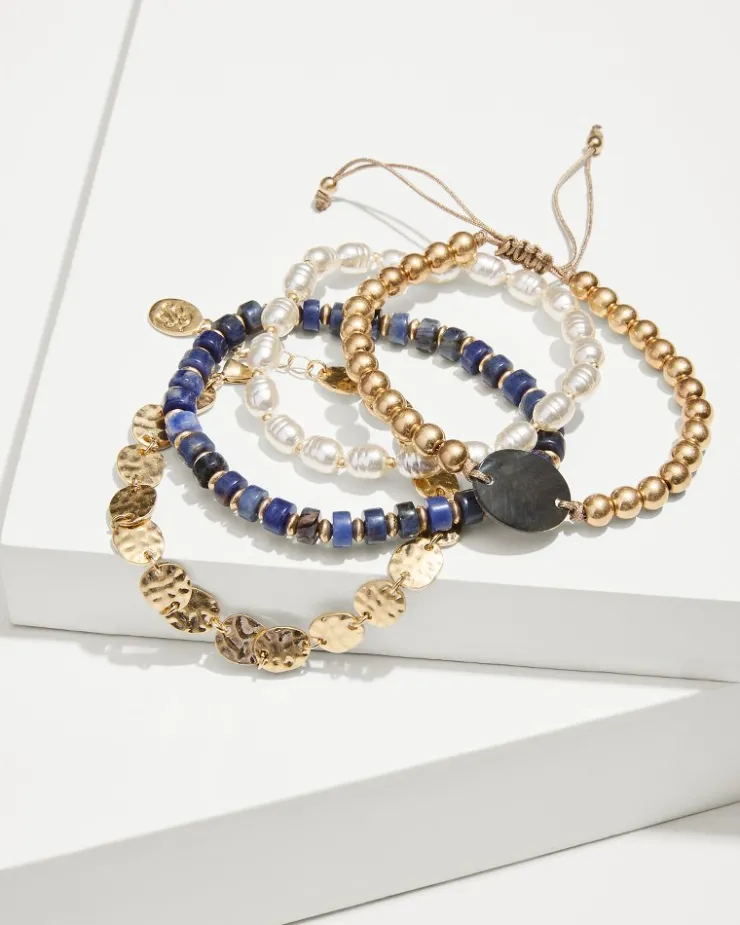 Women Tommy Bahama Jewelry<Indigo Shore Mixed Materials Bracelet Set