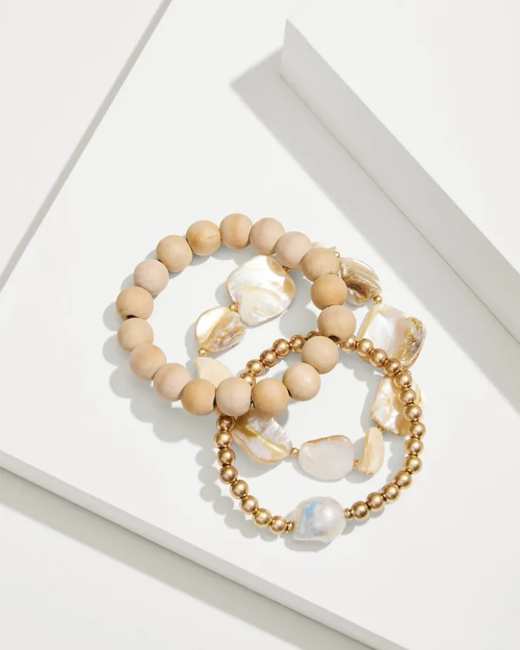 Women Tommy Bahama Jewelry<Indigo Shore Mother of Pearl & Shell Bracelet Set