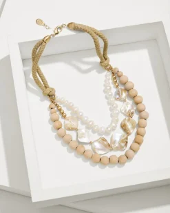 Women Tommy Bahama Jewelry<Indigo Shore Mother of Pearl Shell Statement Necklace