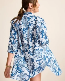 Women Tommy Bahama Beach Coverups<Island Blooms Boyfriend Beach Shirt