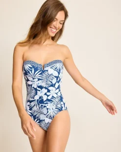 Women Tommy Bahama One-Piece Suits<Island Cays Blooms Bandeau One-Piece Swimsuit