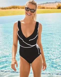 Women Tommy Bahama One-Piece Suits<Island Cays Cabana Wrap-Front One-Piece Swimsuit