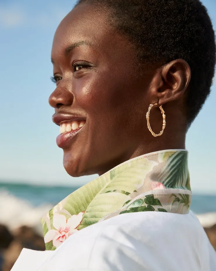 Women Tommy Bahama Jewelry<Island Essence Bamboo Hoop Earrings