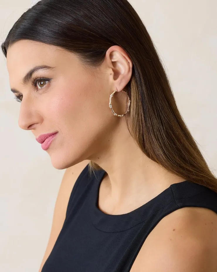 Women Tommy Bahama Jewelry<Island Essence Bamboo Hoop Earrings