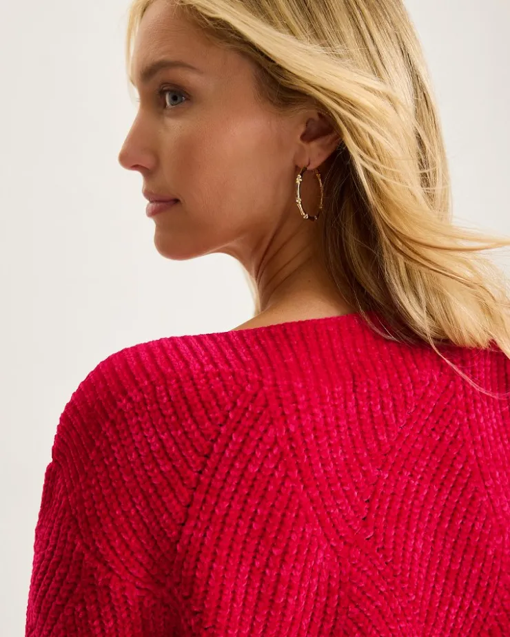 Women Tommy Bahama Sweaters<Island Luna Chenille Shell Stitch Boat-Neck Sweater