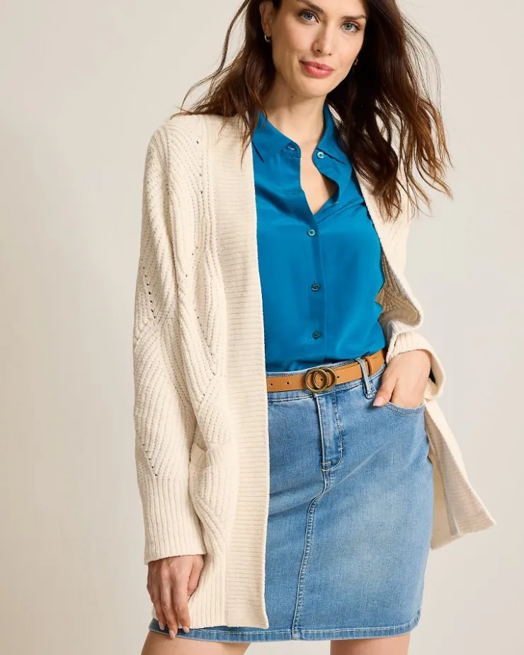 Women Tommy Bahama Loungewear|Sweaters<Island Luna Chenille Shell Stitch Cardigan