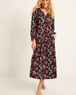 Women Tommy Bahama Sleepwear<Jersey Long-Sleeve Maxi Sleep Dress