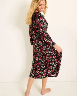 Women Tommy Bahama Sleepwear<Jersey Long-Sleeve Maxi Sleep Dress