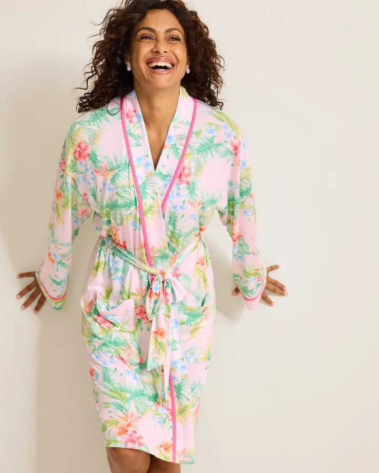 Women Tommy Bahama Sleepwear<Jersey Long-Sleeve Short Robe